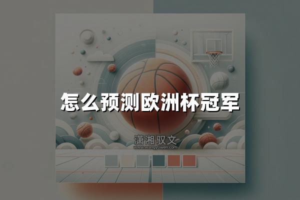 怎么预测欧洲杯冠军