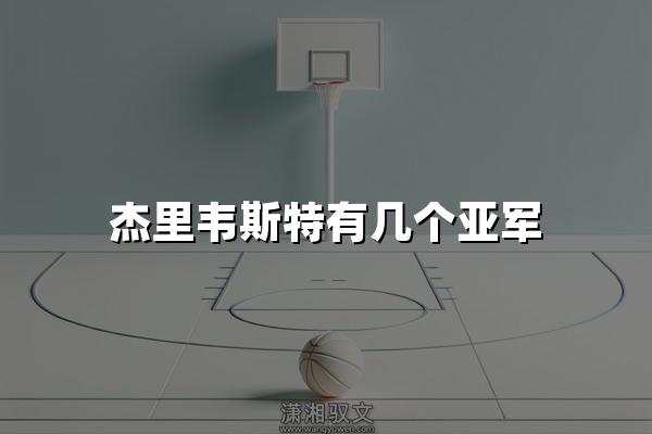 杰里韦斯特有几个亚军