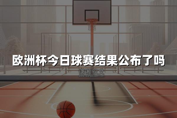 欧洲杯今日球赛结果公布了吗