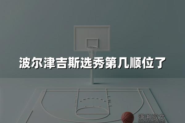 波尔津吉斯选秀第几顺位了