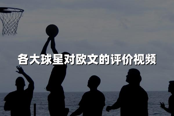 各大球星对欧文的评价视频