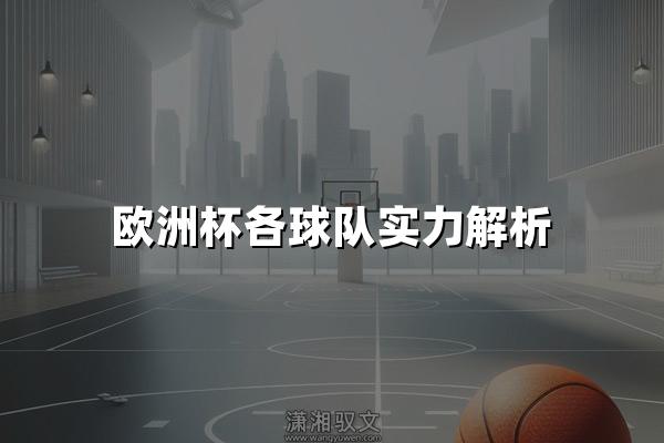 欧洲杯各球队实力解析