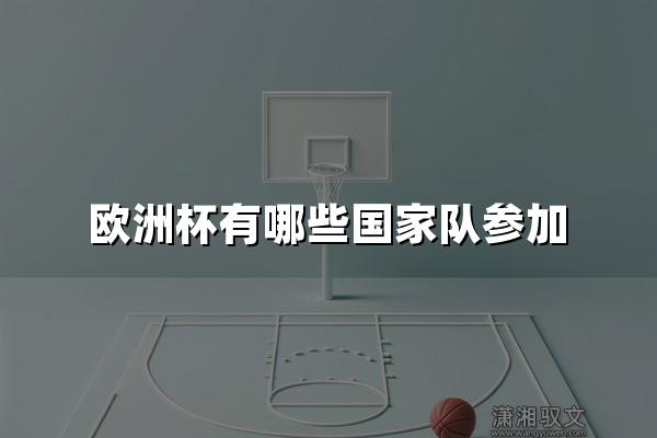 欧洲杯有哪些国家队参加