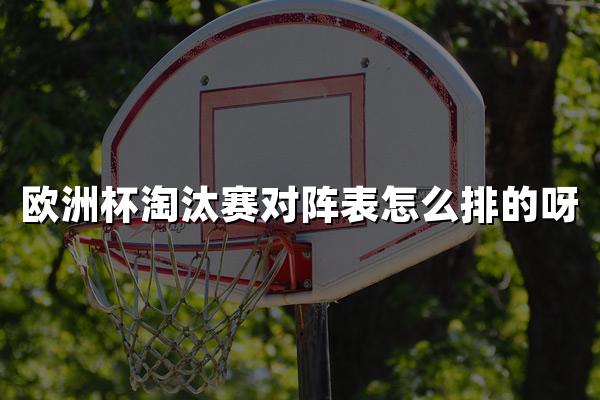 欧洲杯淘汰赛对阵表怎么排的呀