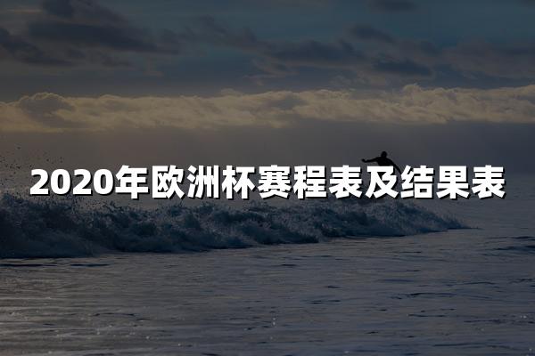 2020年欧洲杯赛程表及结果表