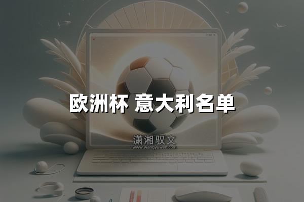 欧洲杯 意大利名单